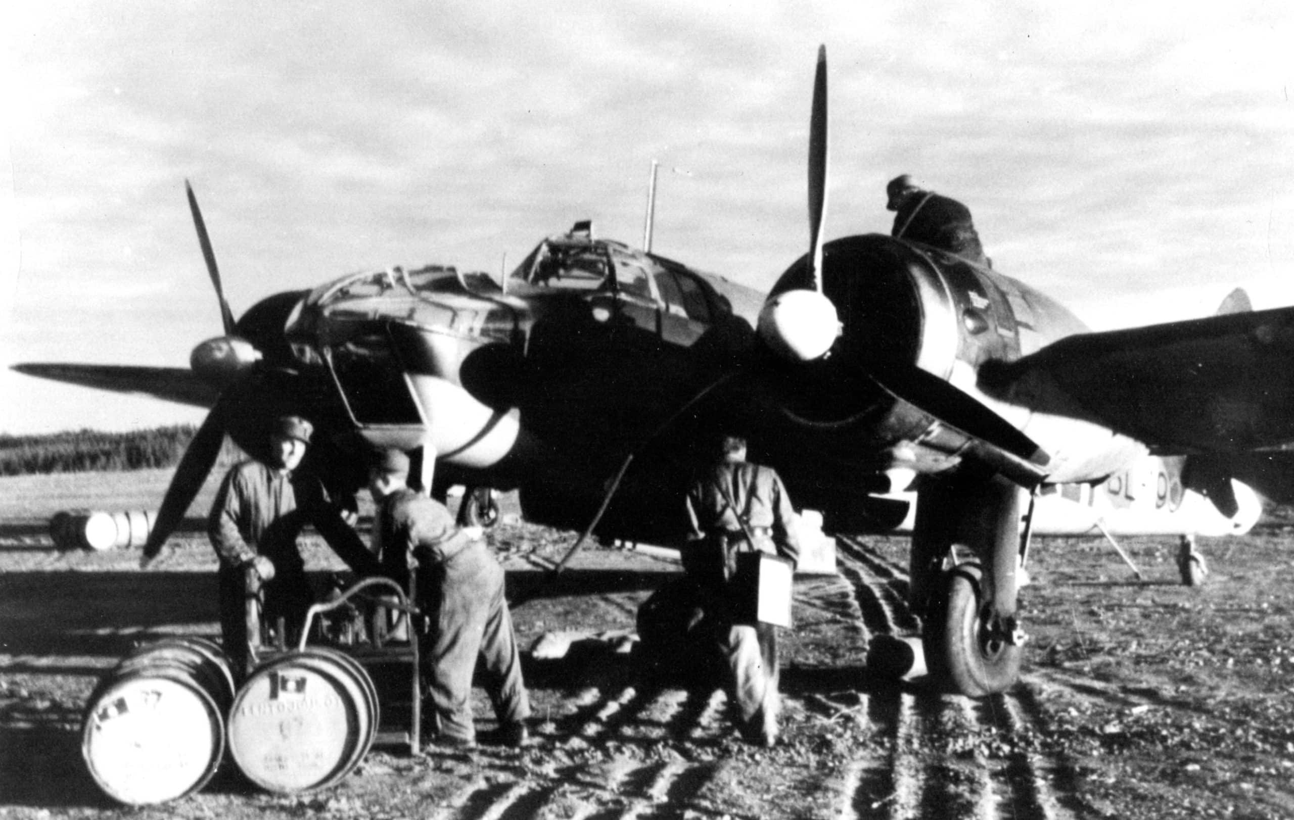 Bristol Blenheim bomber during the wartime in Finland.