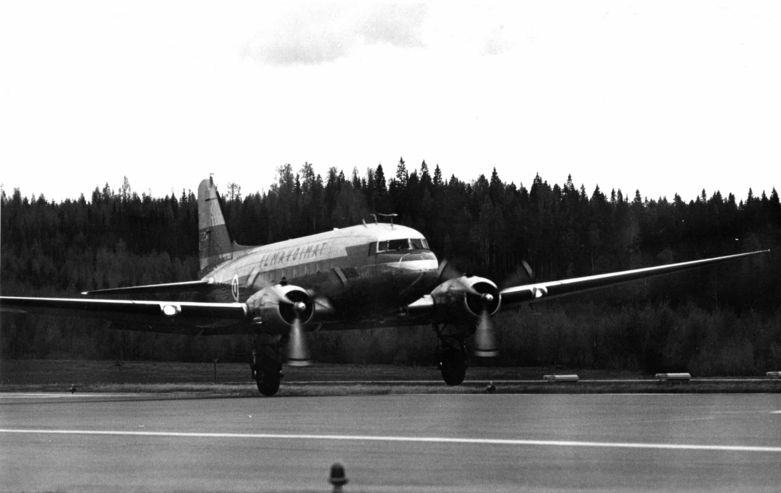 DC-3 taking off.